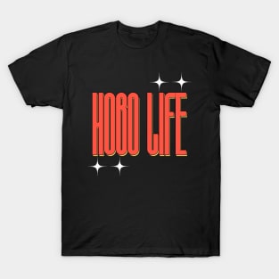 Hobo Life Faded Thrift Style Retro Design T-Shirt